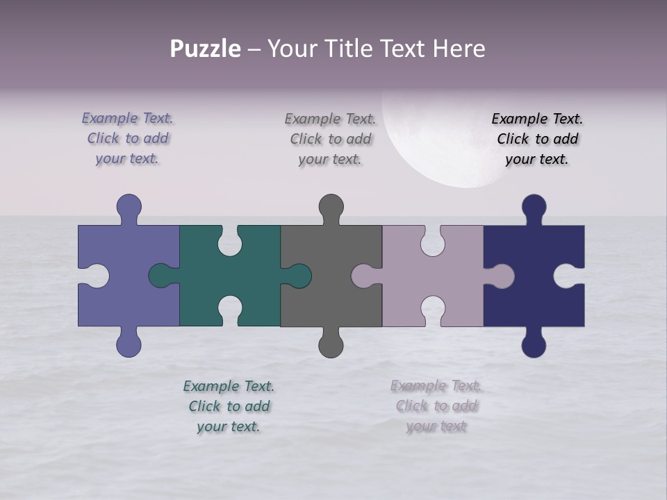 Dark Moonlight Ocean PowerPoint Template