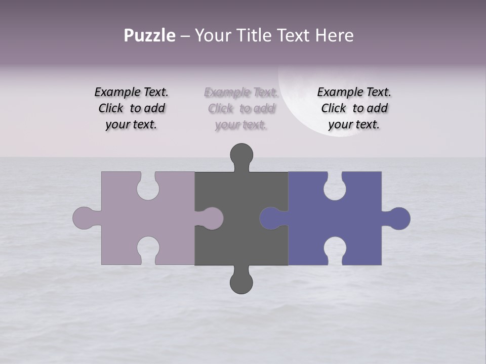 Dark Moonlight Ocean PowerPoint Template