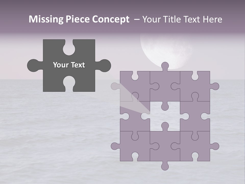 Dark Moonlight Ocean PowerPoint Template