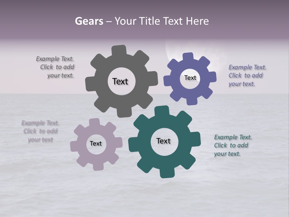 Dark Moonlight Ocean PowerPoint Template