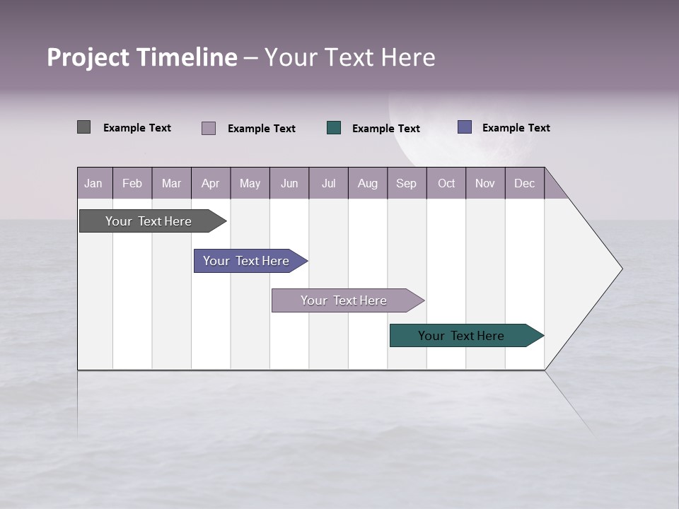 Dark Moonlight Ocean PowerPoint Template