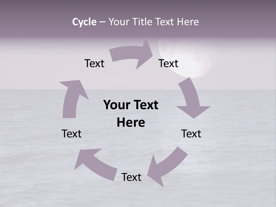 Dark Moonlight Ocean PowerPoint Template