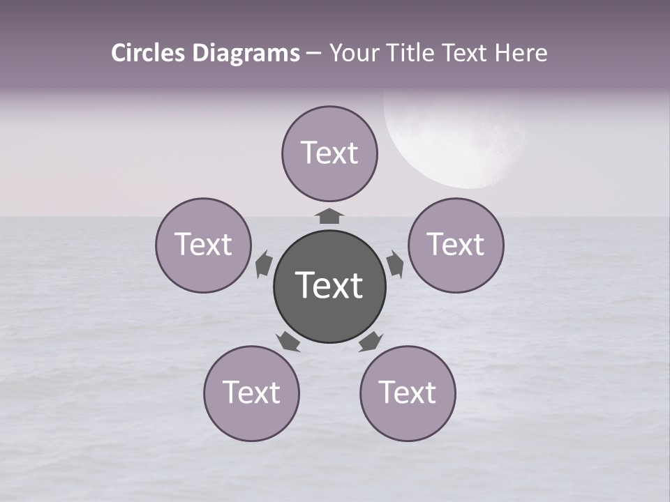 Dark Moonlight Ocean PowerPoint Template