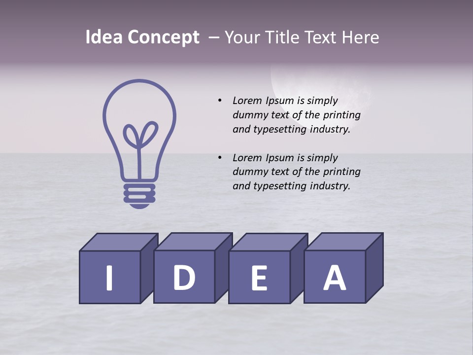 Dark Moonlight Ocean PowerPoint Template