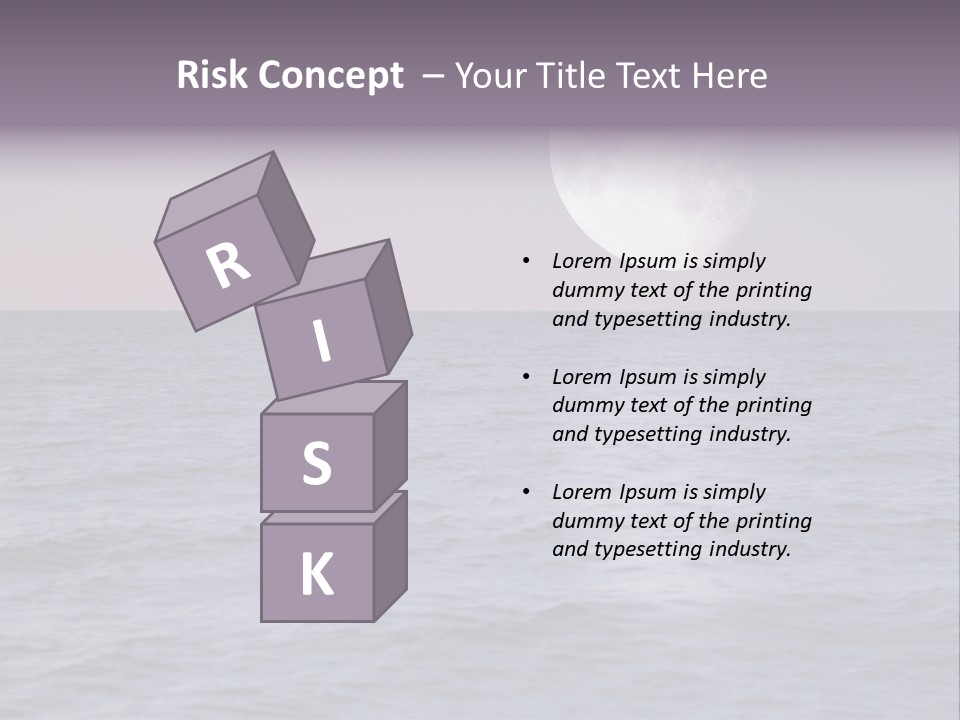 Dark Moonlight Ocean PowerPoint Template