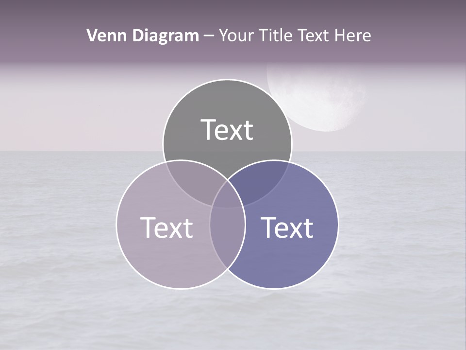 Dark Moonlight Ocean PowerPoint Template