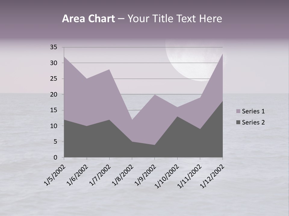 Dark Moonlight Ocean PowerPoint Template