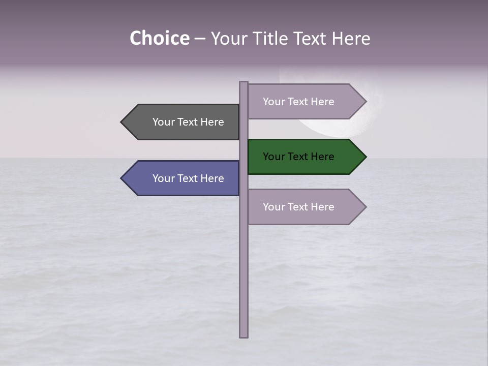 Dark Moonlight Ocean PowerPoint Template