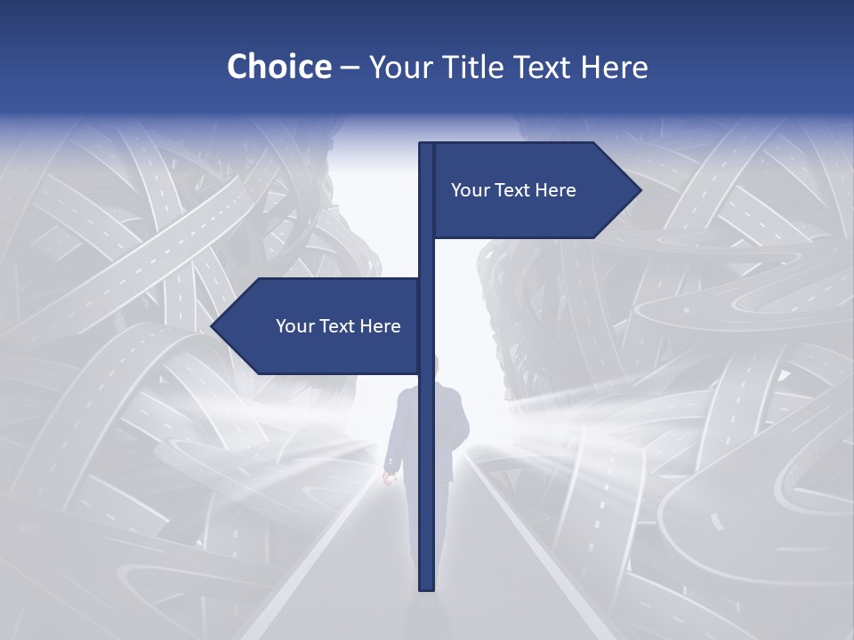 Straight Path Strategy Stay On Course PowerPoint Template