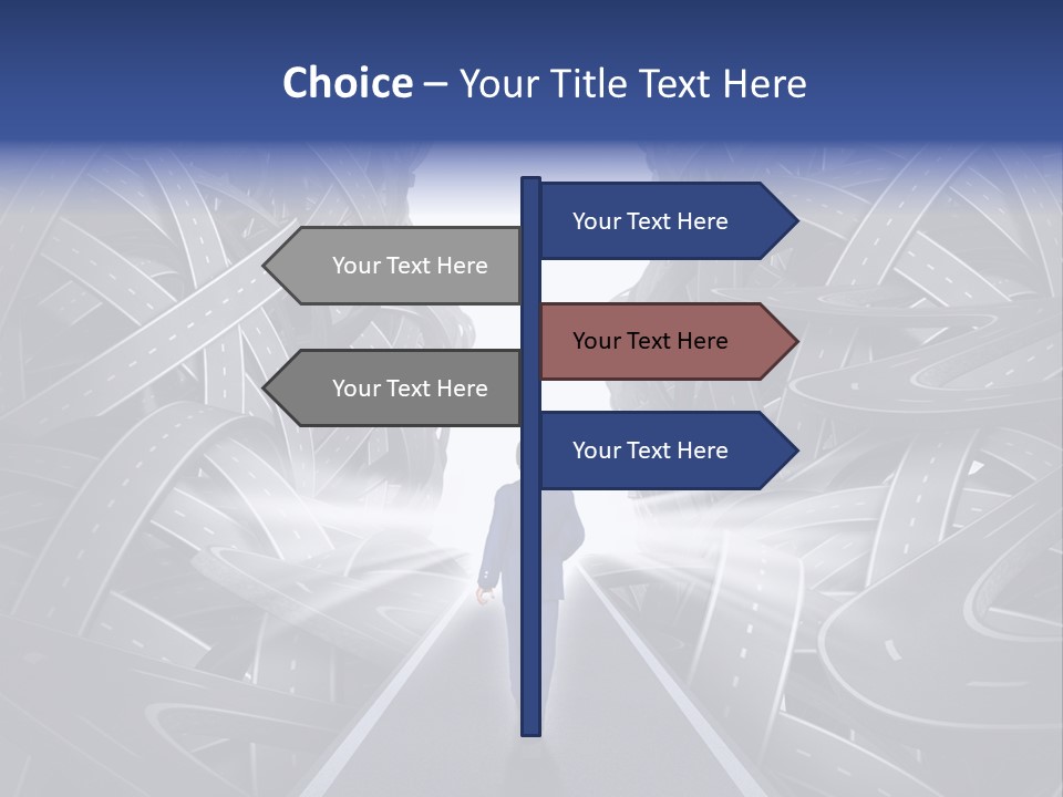 Straight Path Strategy Stay On Course PowerPoint Template