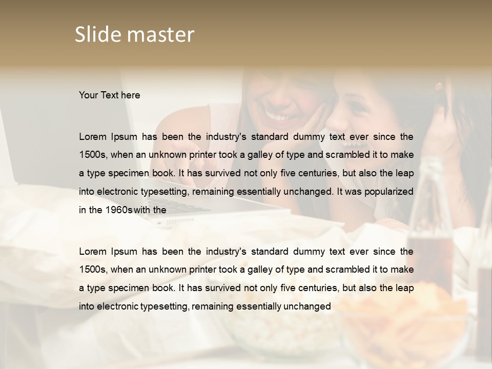 Pillows Friends Chips PowerPoint Template