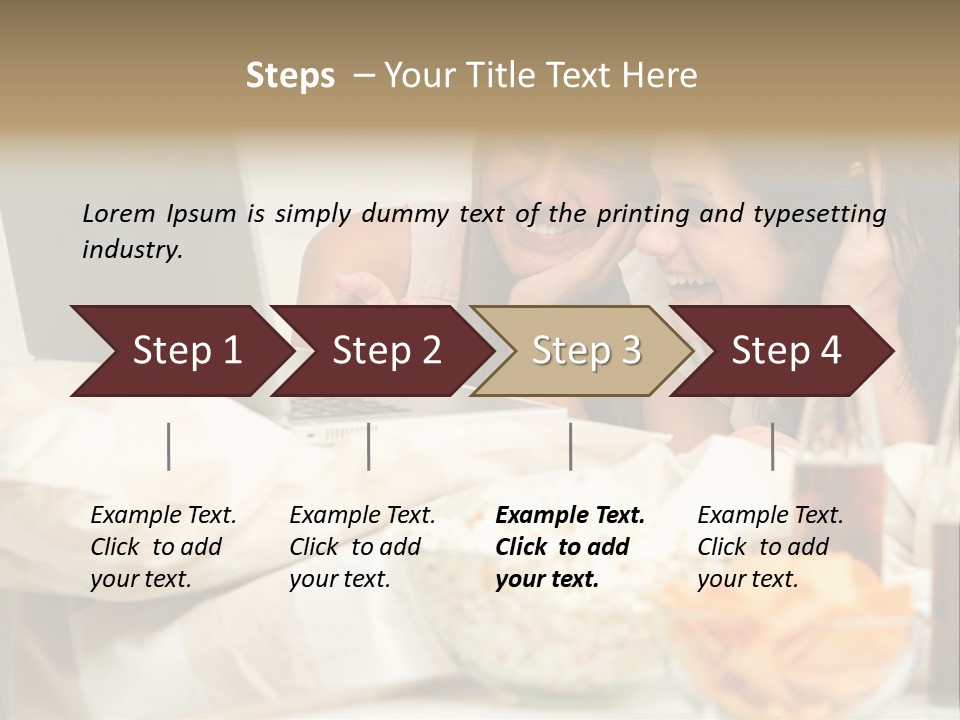 Pillows Friends Chips PowerPoint Template