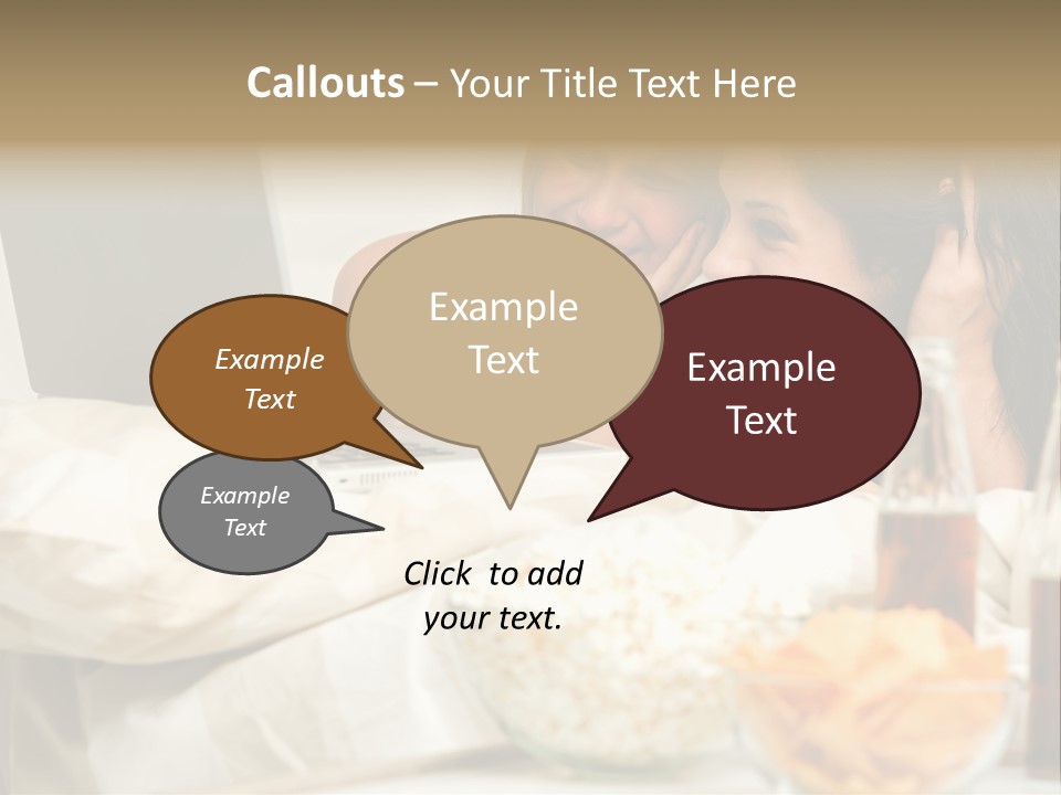 Pillows Friends Chips PowerPoint Template