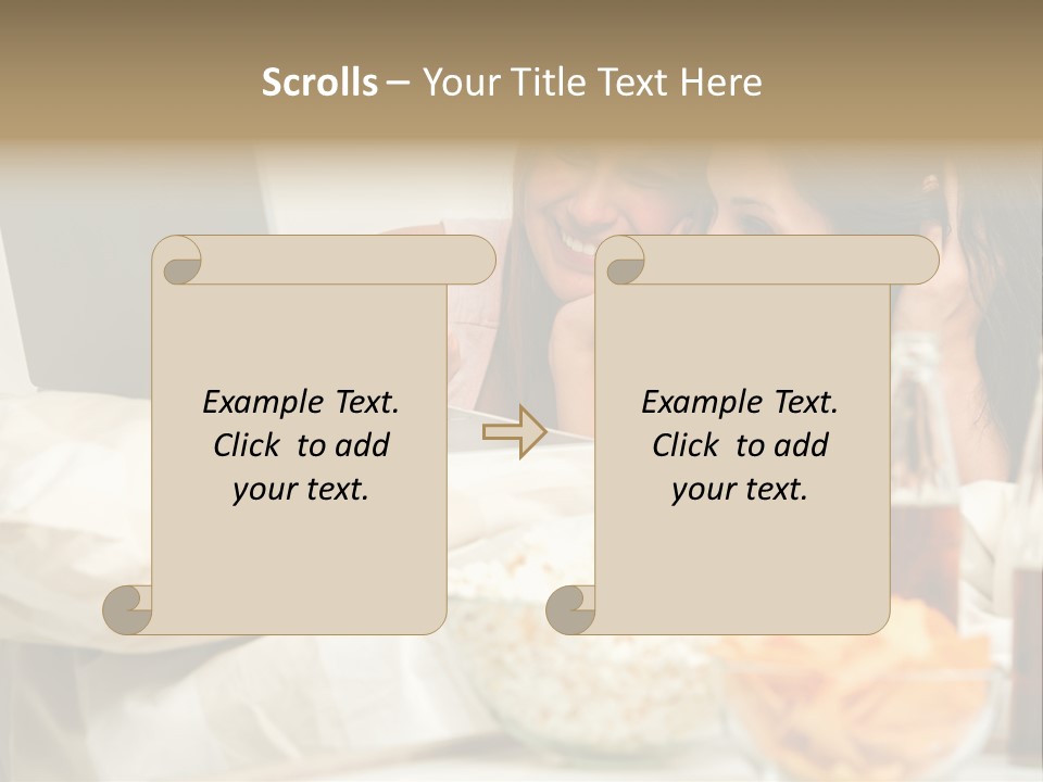 Pillows Friends Chips PowerPoint Template