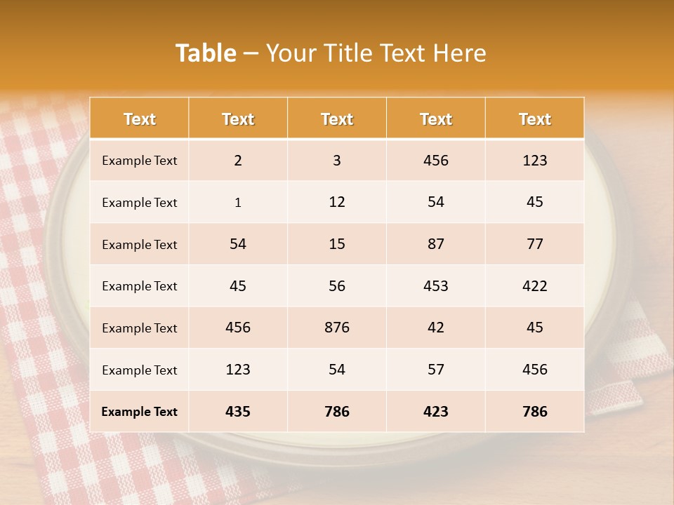 Plate Large Table PowerPoint Template