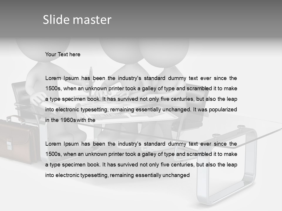 Three People Sitting At A Table With A Laptop PowerPoint Template