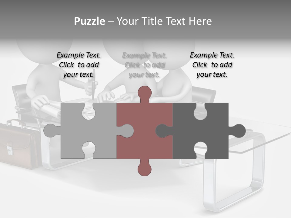 Three People Sitting At A Table With A Laptop PowerPoint Template