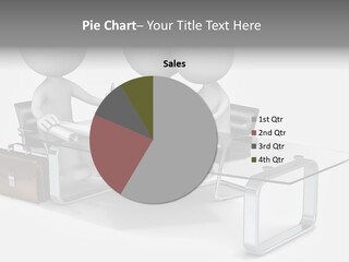 Three People Sitting At A Table With A Laptop PowerPoint Template