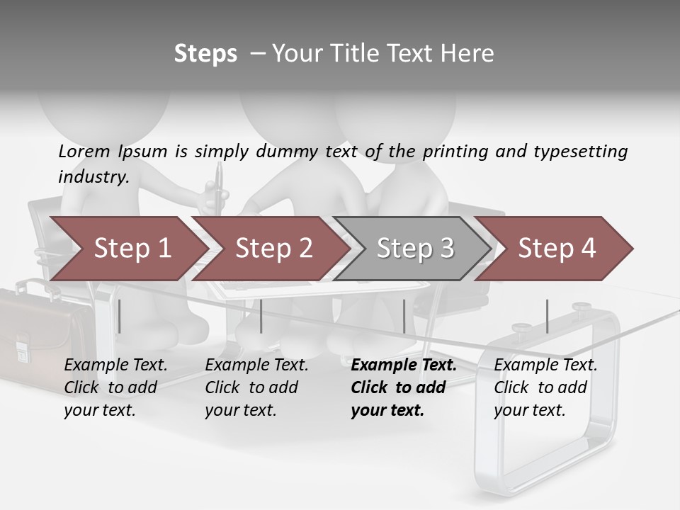 Three People Sitting At A Table With A Laptop PowerPoint Template