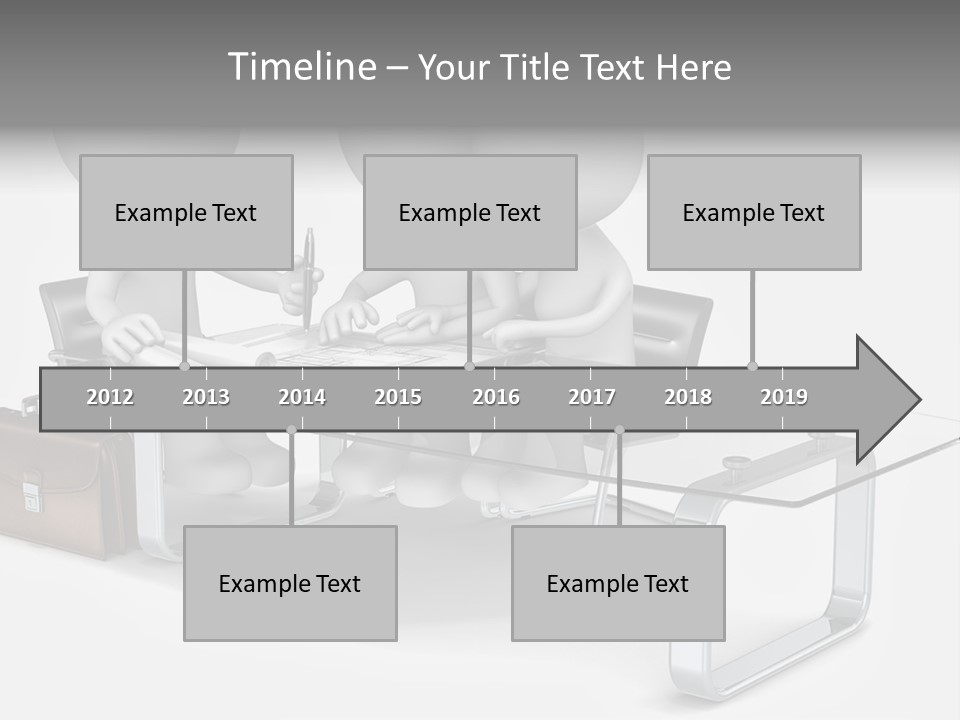 Three People Sitting At A Table With A Laptop PowerPoint Template