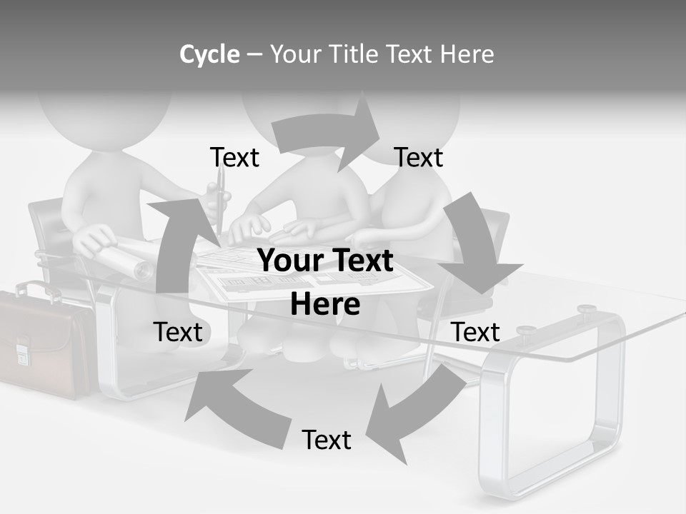 Three People Sitting At A Table With A Laptop PowerPoint Template