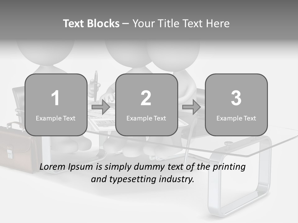 Three People Sitting At A Table With A Laptop PowerPoint Template