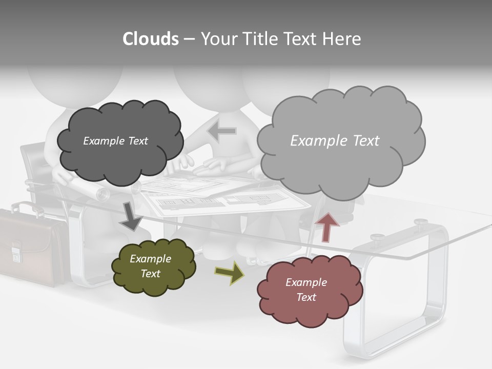 Three People Sitting At A Table With A Laptop PowerPoint Template