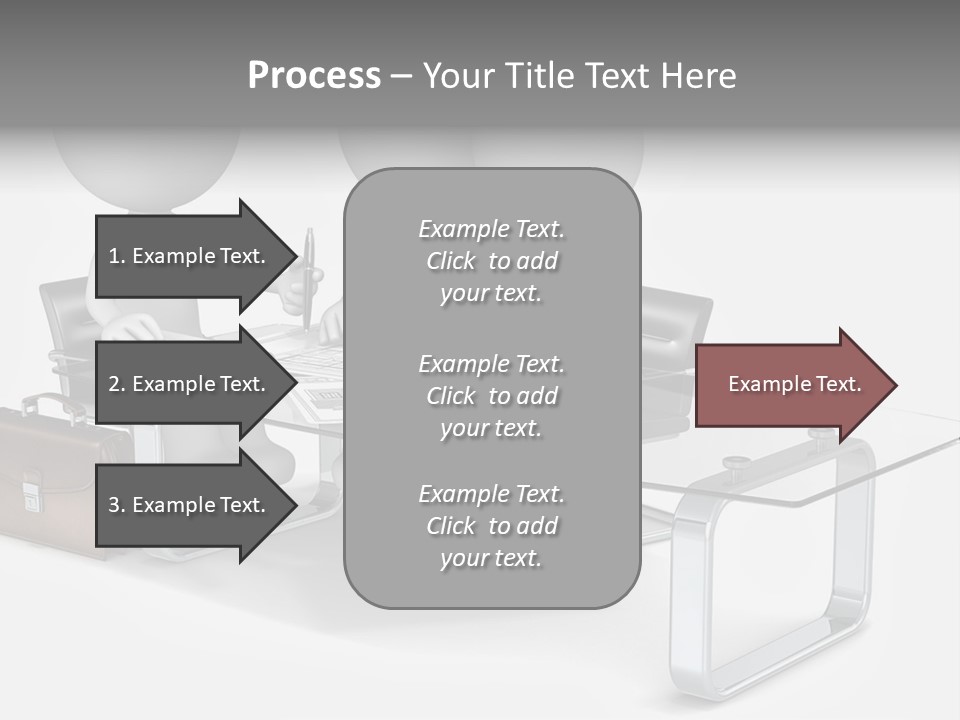 Three People Sitting At A Table With A Laptop PowerPoint Template