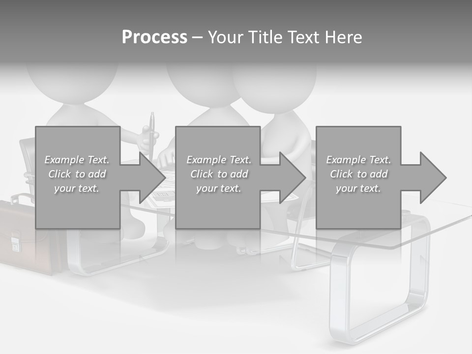 Three People Sitting At A Table With A Laptop PowerPoint Template