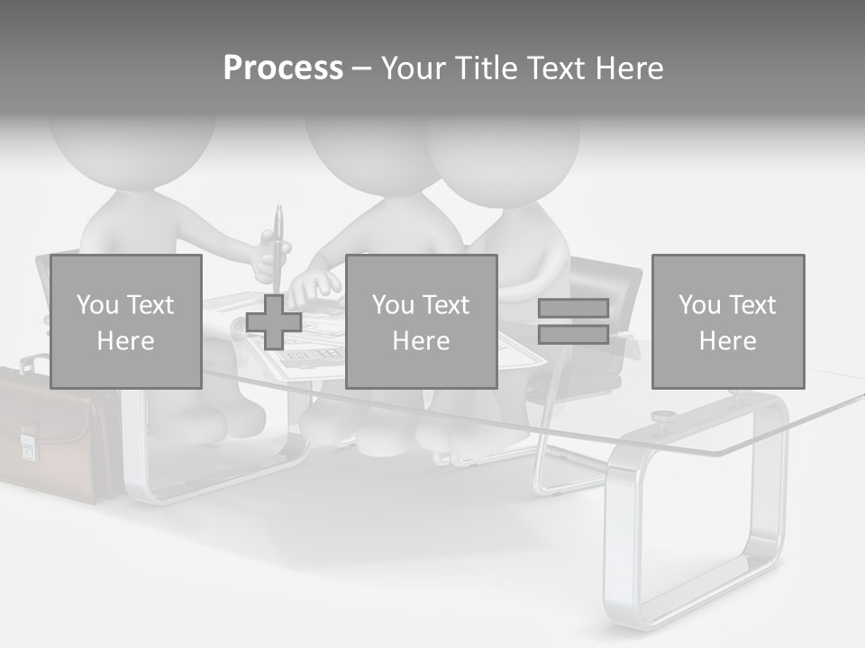 Three People Sitting At A Table With A Laptop PowerPoint Template