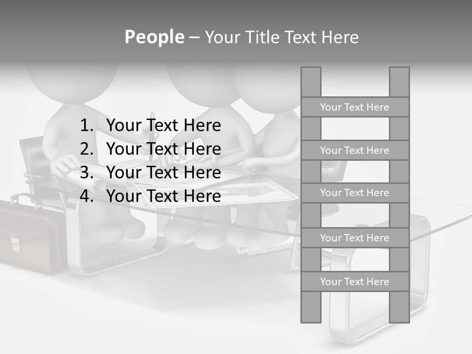 Three People Sitting At A Table With A Laptop PowerPoint Template