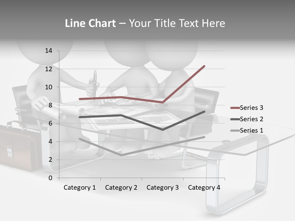 Three People Sitting At A Table With A Laptop PowerPoint Template
