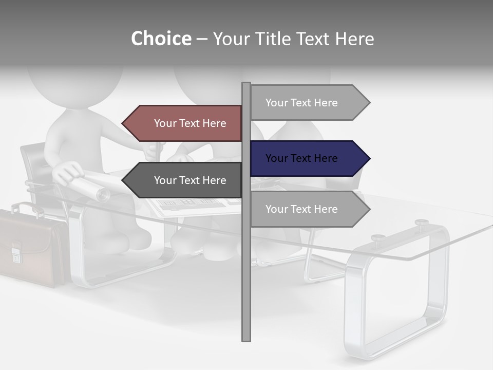 Three People Sitting At A Table With A Laptop PowerPoint Template