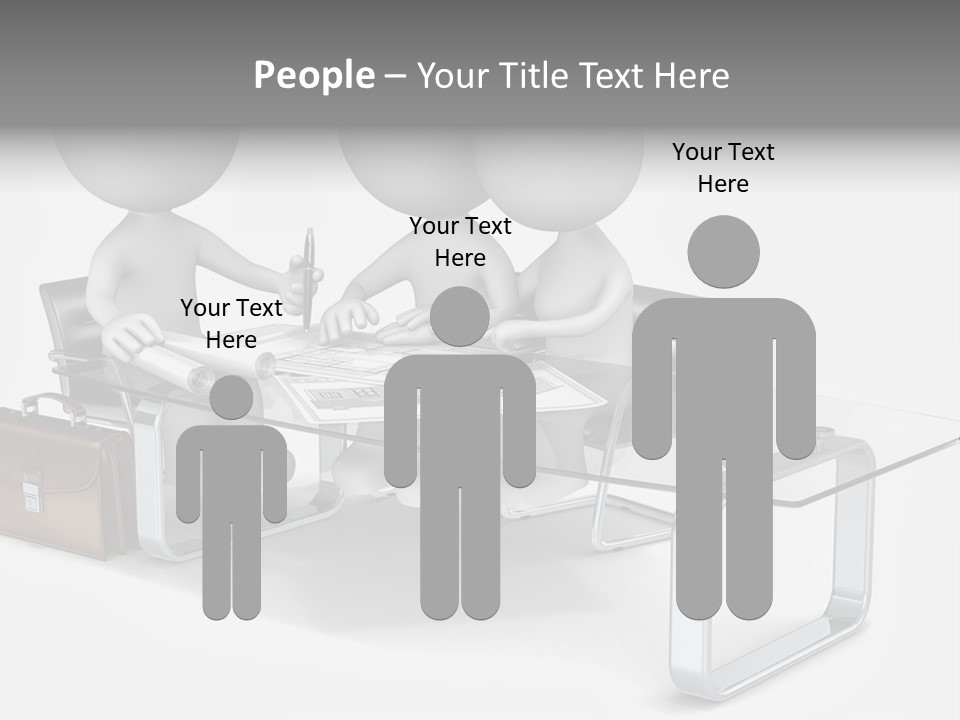 Three People Sitting At A Table With A Laptop PowerPoint Template