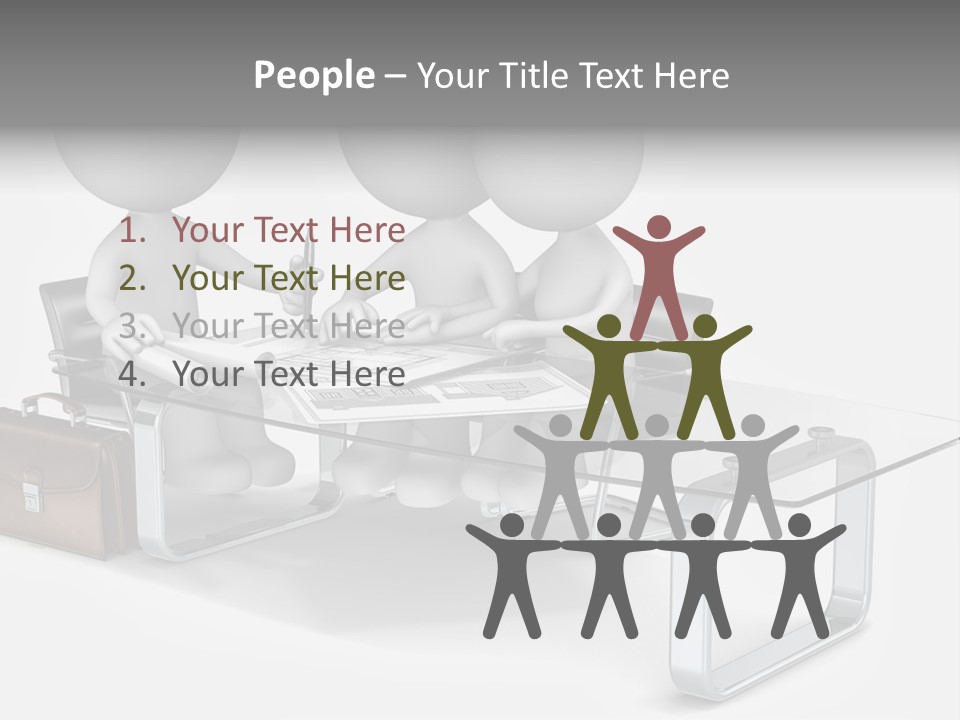 Three People Sitting At A Table With A Laptop PowerPoint Template