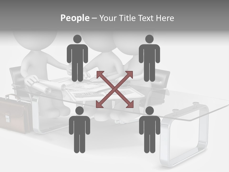 Three People Sitting At A Table With A Laptop PowerPoint Template