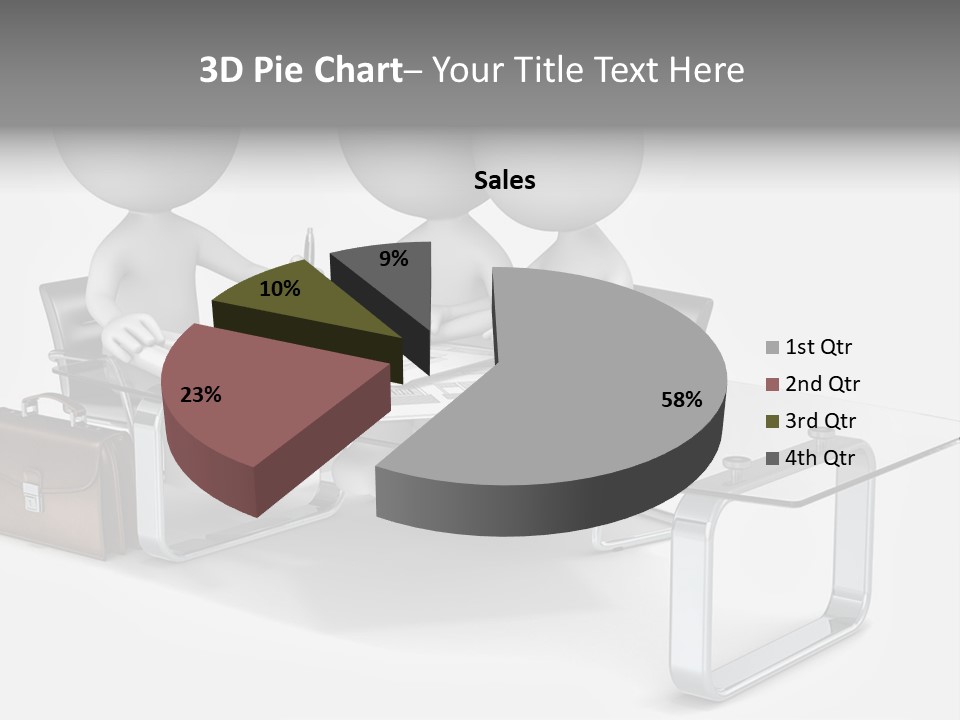 Three People Sitting At A Table With A Laptop PowerPoint Template