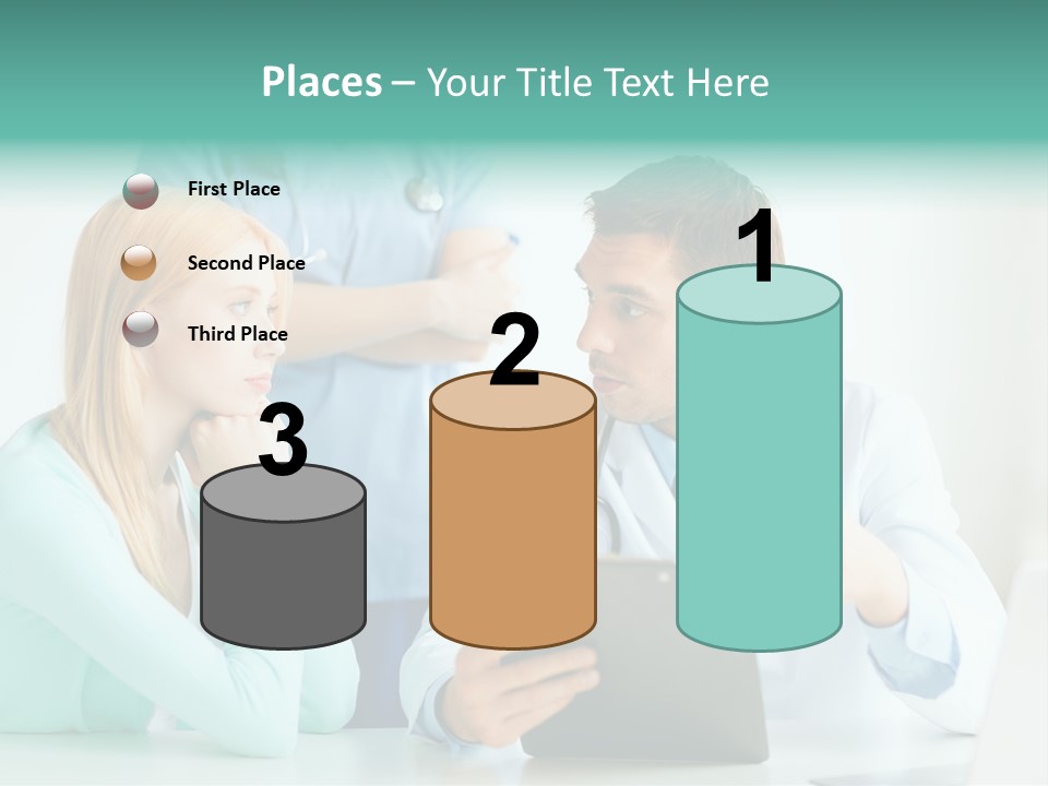A Doctor And A Patient Discussing Something On A Clipboard PowerPoint Template