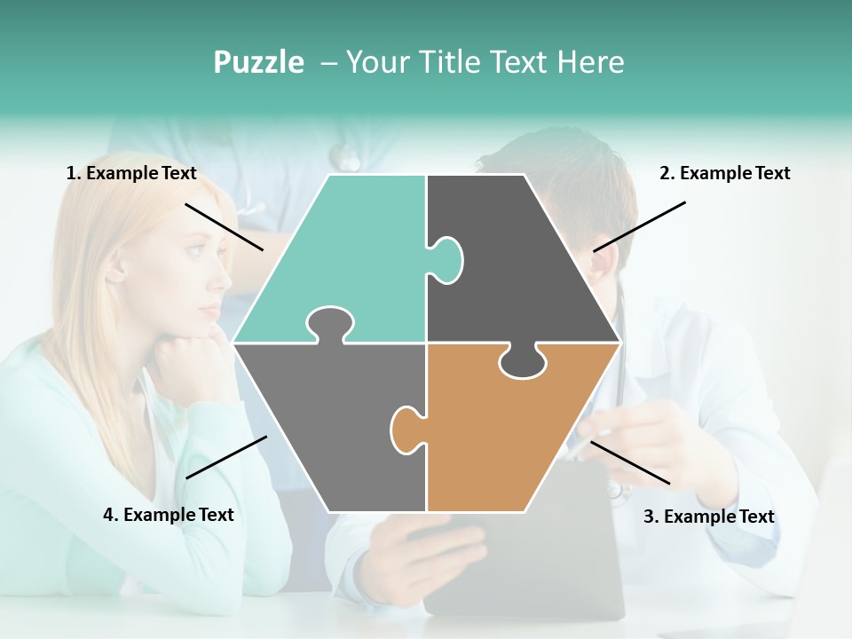A Doctor And A Patient Discussing Something On A Clipboard PowerPoint Template