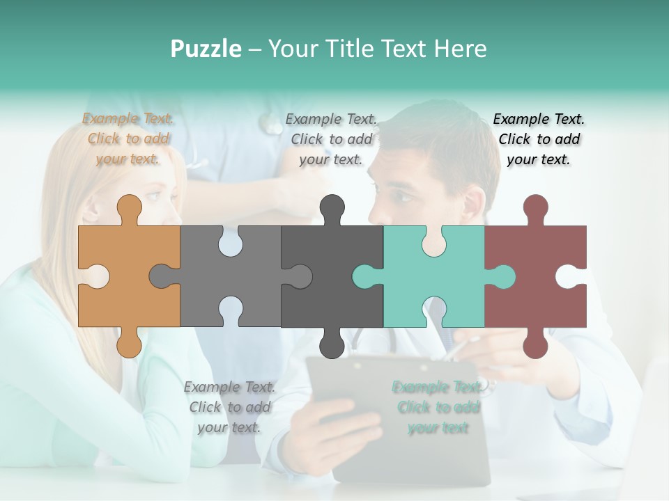 A Doctor And A Patient Discussing Something On A Clipboard PowerPoint Template