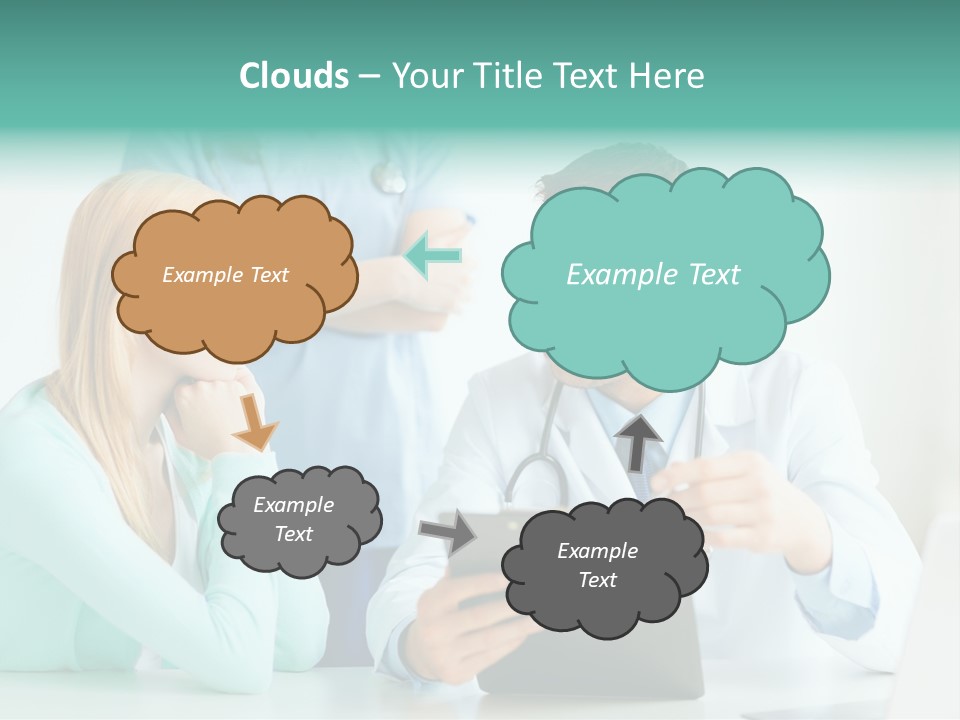 A Doctor And A Patient Discussing Something On A Clipboard PowerPoint Template