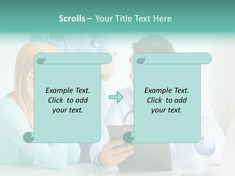 A Doctor And A Patient Discussing Something On A Clipboard PowerPoint Template
