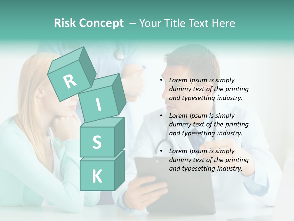 A Doctor And A Patient Discussing Something On A Clipboard PowerPoint Template