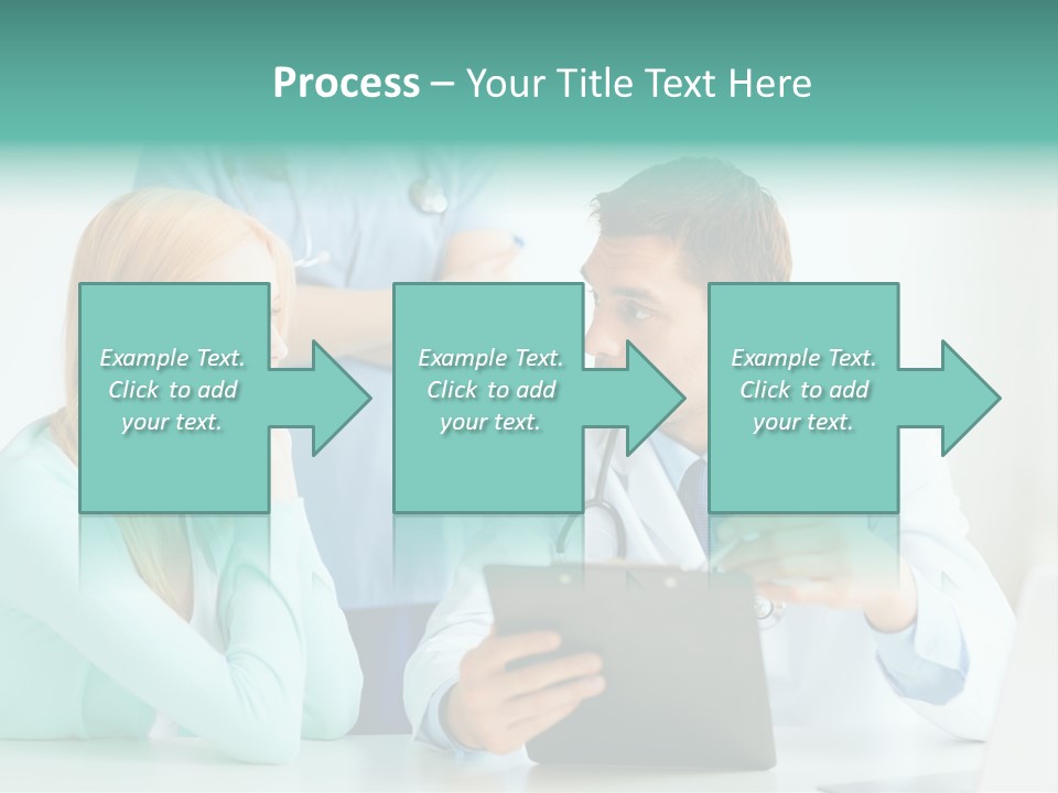 A Doctor And A Patient Discussing Something On A Clipboard PowerPoint Template