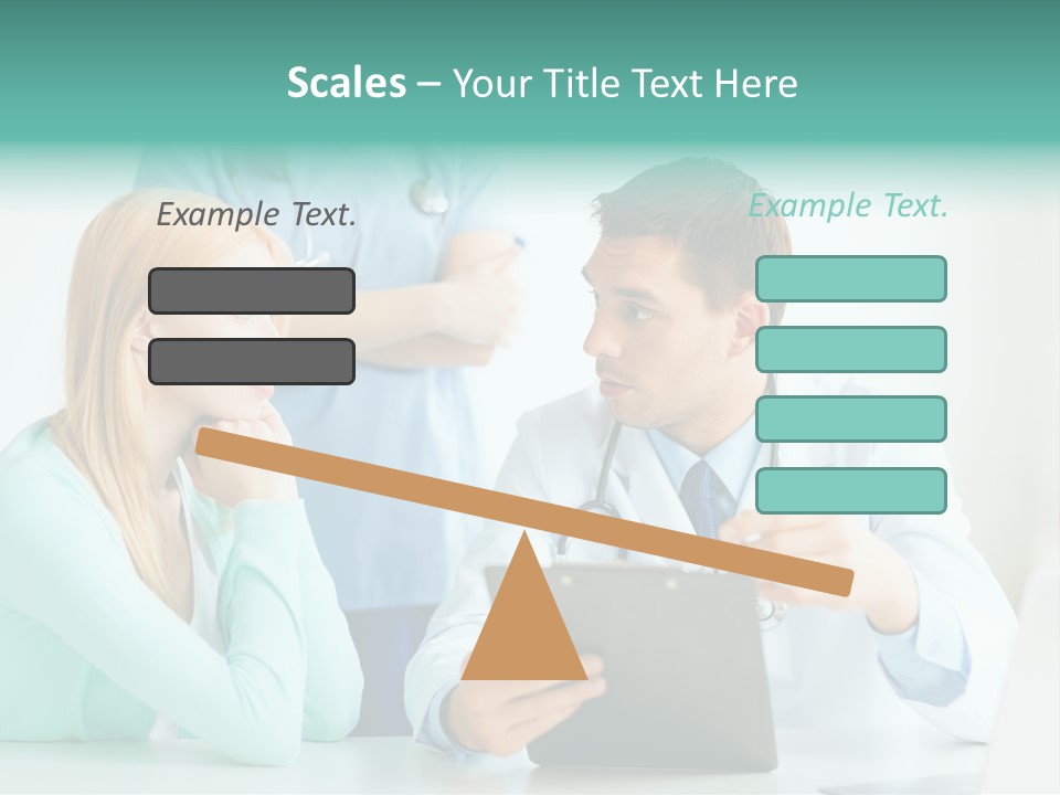 A Doctor And A Patient Discussing Something On A Clipboard PowerPoint Template