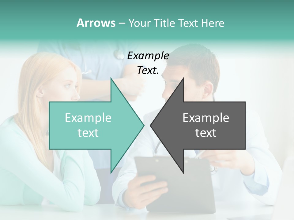 A Doctor And A Patient Discussing Something On A Clipboard PowerPoint Template