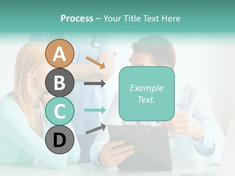 A Doctor And A Patient Discussing Something On A Clipboard PowerPoint Template