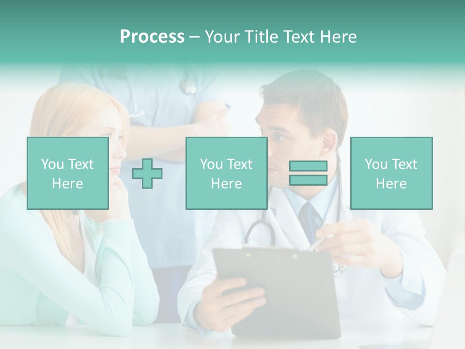 A Doctor And A Patient Discussing Something On A Clipboard PowerPoint Template