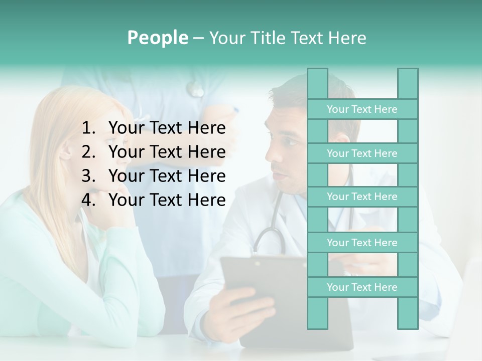 A Doctor And A Patient Discussing Something On A Clipboard PowerPoint Template