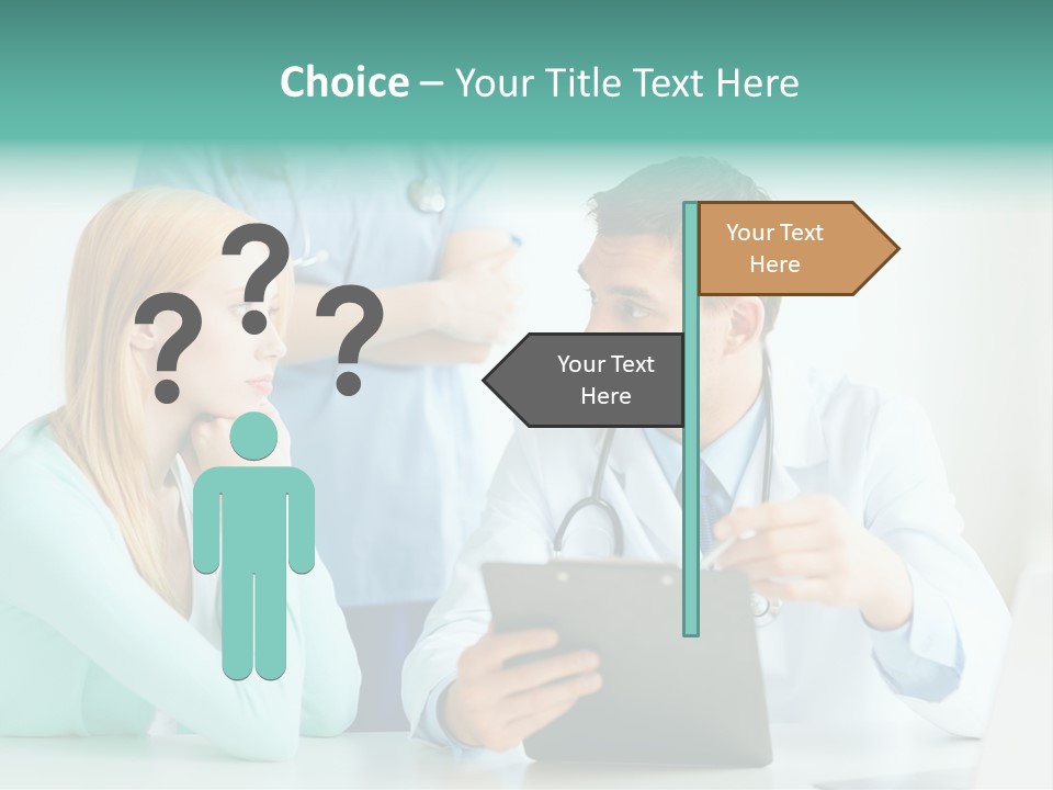 A Doctor And A Patient Discussing Something On A Clipboard PowerPoint Template